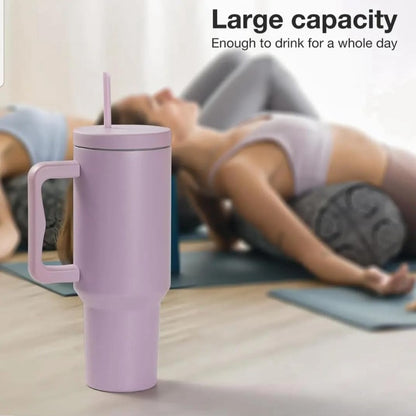 1200ml Tumbler Purple With Steel Straw