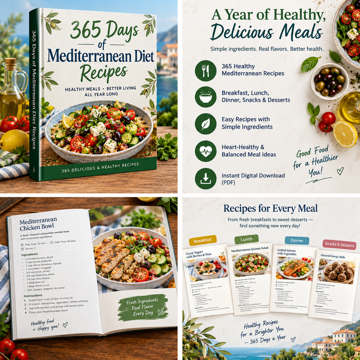 365 Days of Mediterranean Diet
Recipes